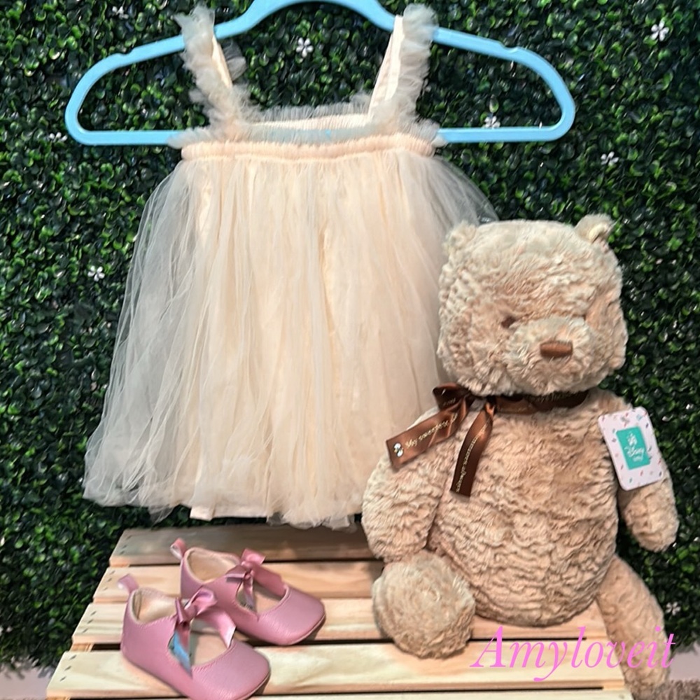 New Dudu Cream Tulle Baby Dress